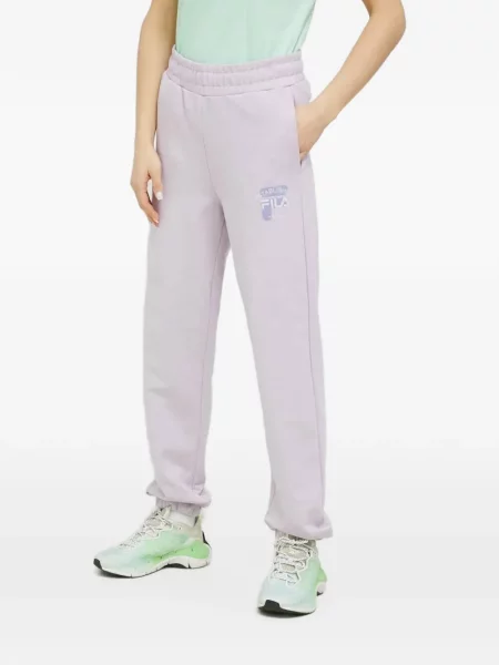 Pantaloni Fila alergare cu autograf violet