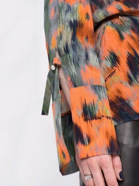 Hedvábná halenka Off-white s potiskem bílá