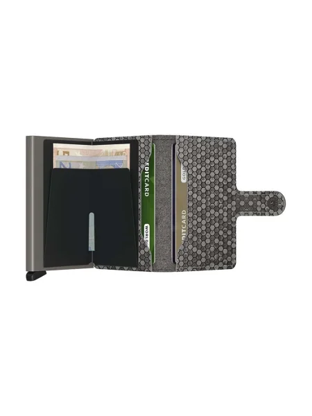 Secrid bőr pénztárca Miniwallet Hexagon Grey szürke