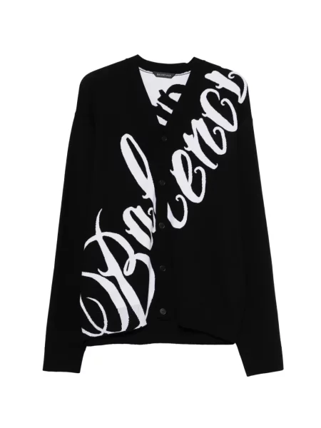 Cardigan Balenciaga cu decolteu în V negru