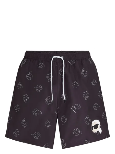 Slip de baie Karl Lagerfeld cu imagine negru
