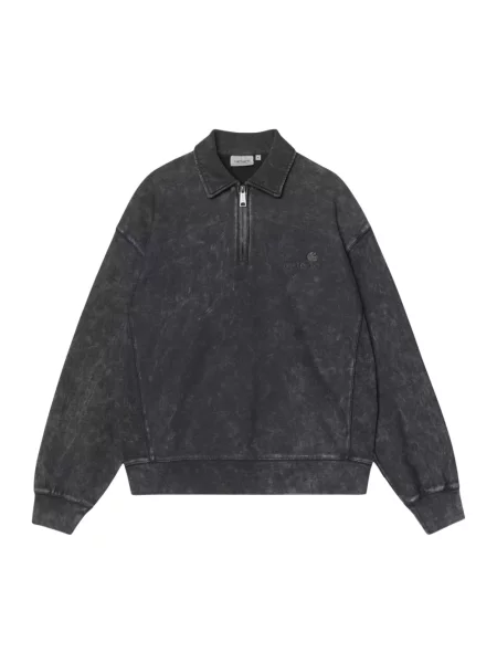 Sweatshirt Carhartt WIP Lambert Polo Sweat Black Moon Wash M czarna