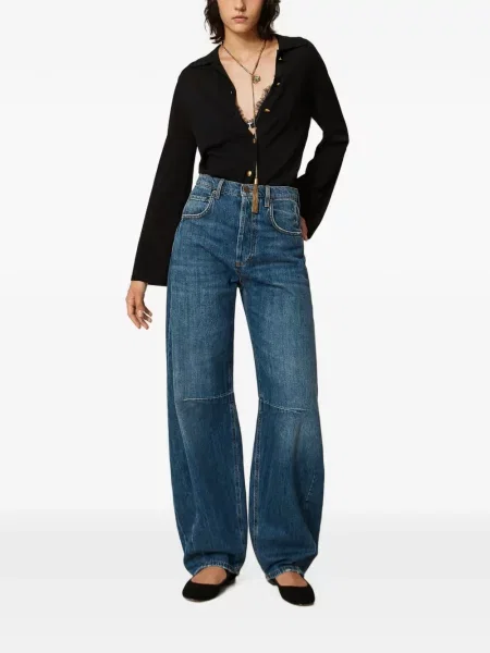 Blugi Twinset cu 5 buzunare albastru