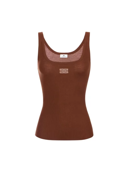 Top Elisabetta Franchi wełniany brązowy