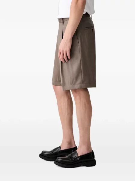 Pantaloni scurți Wacko Maria de lână maro