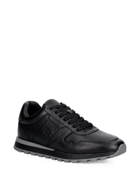 Sneakerși Baldinini din piele cu autograf negru
