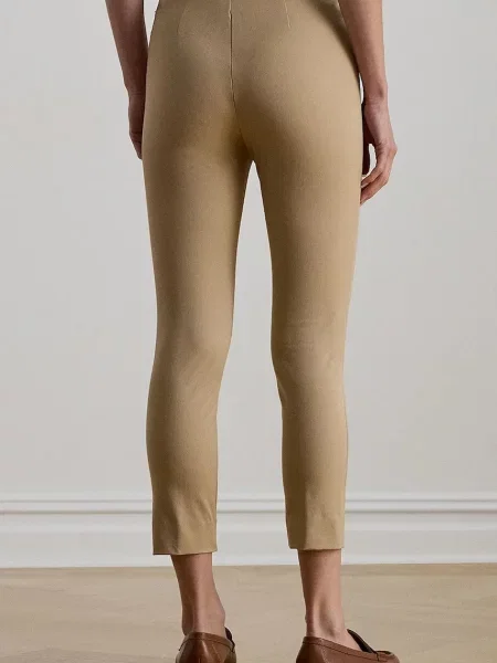 Hlače iz tkanine LAUREN RALPH LAUREN bež