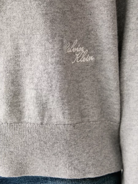 Calvin Klein Jeans пуловер дамски с вълна сиво