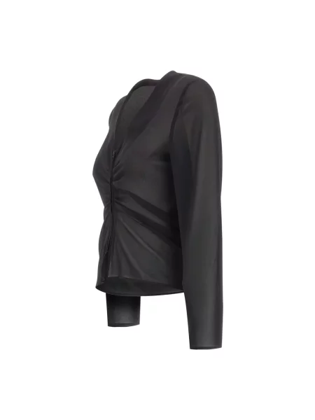 Bluzka Mm6 Maison Margiela szyfonowa czarna
