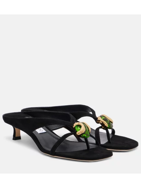 Chiloți tanga Jimmy Choo cu strasuri negru