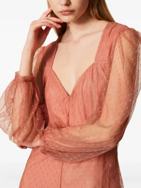 Rochie mini Twinset din tul de costum roz