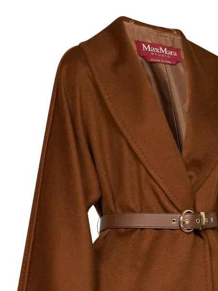 Gulerat cu centură geacă Max Mara maro