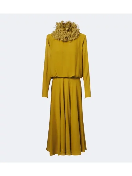 Rochie midi Valentino de mătase verde