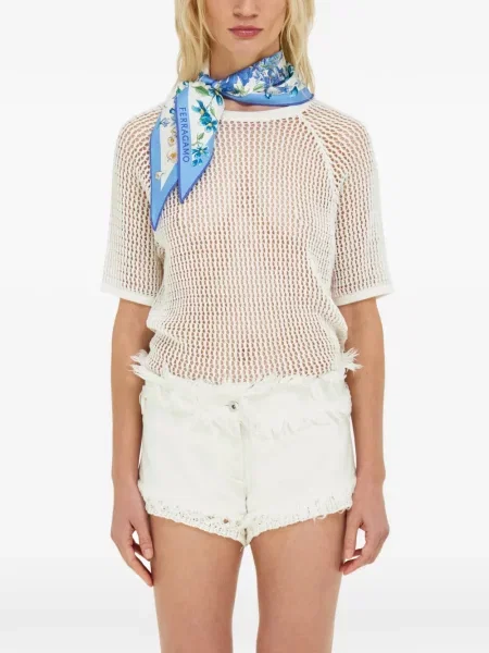 Fular Ferragamo cu imagine alb