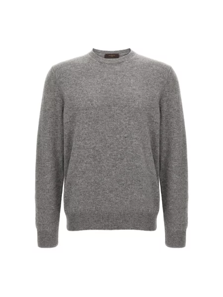Sweter Zanone wełniany szary