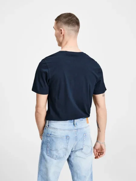 JACK & JONES Póló éjkék / piros fehér