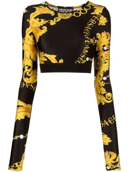 Top Versace Jeans Couture cu imagine negru