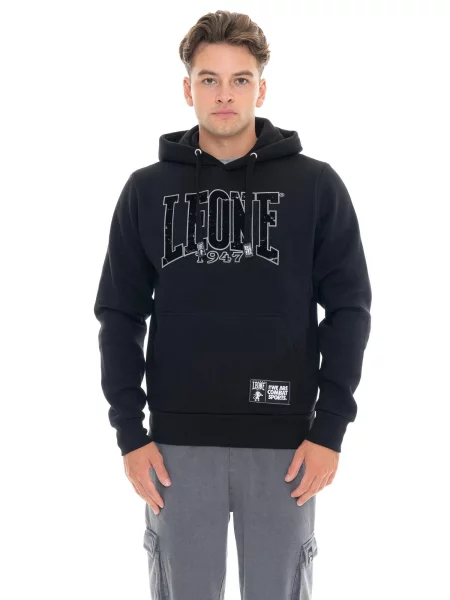 Zimowa bluza z kapturem i nadrukiem w groszki Leone New Era czarna