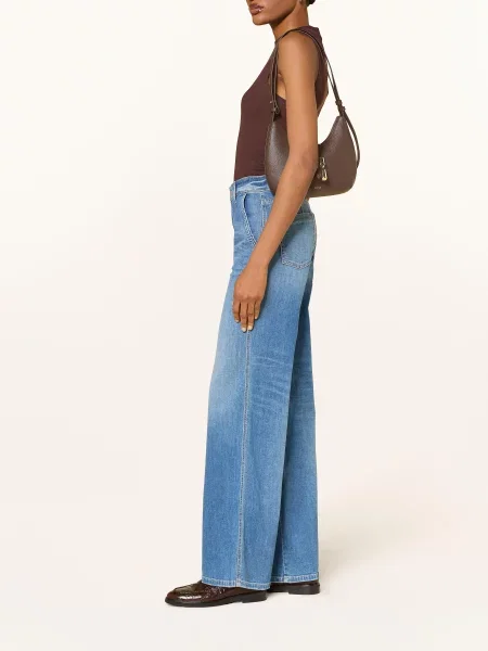 Cambio Jeansy Wide Leg Alek blau niebieskie