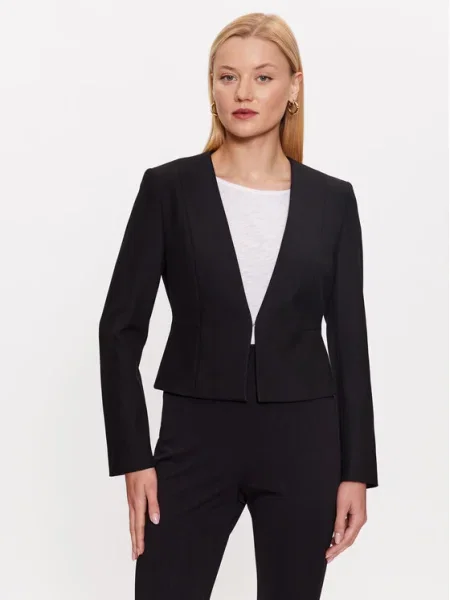 Сако BOSS с едно копче с изчистен дизайн черно