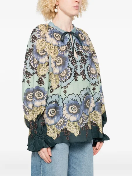Bluză Alemais cu model floral cu imagine albastru