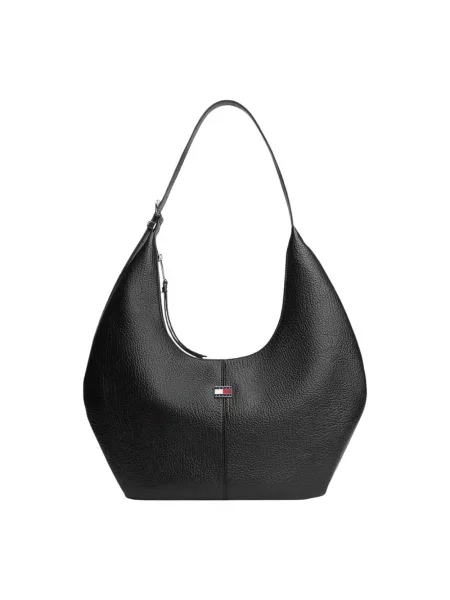 Tommy Jeans torebka hobo z imitacji skóry czarne