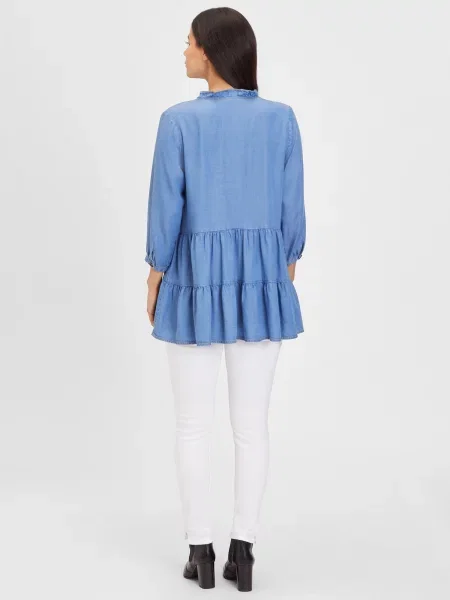 LASCANA Bluză denim albastru