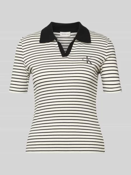 Koszulka polo o kroju slim fit z naszywanym logo Calvin Klein Jeans czarna
