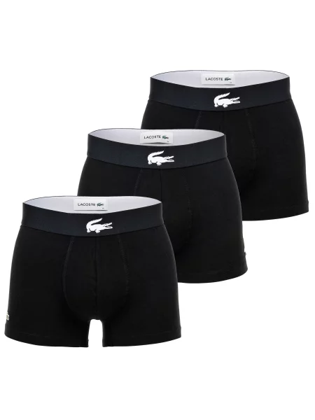Férfi boxeralsó Lacoste 3 pár black/white/black/black. Méret: L fekete