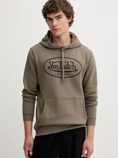 Суичър с качулка Von Dutch с качулка с принт зелено