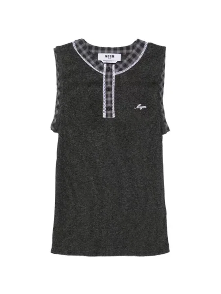 Top Msgm din dantelă gri