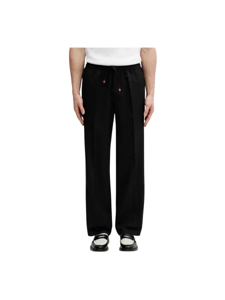 Drôle de Monsieur spodnie z dodatkiem wełny Pantalon Droit czarne