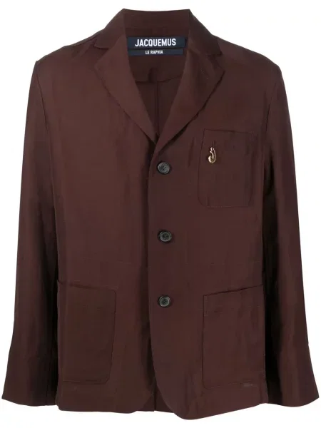 Jednořadá bunda Jacquemus hnědá