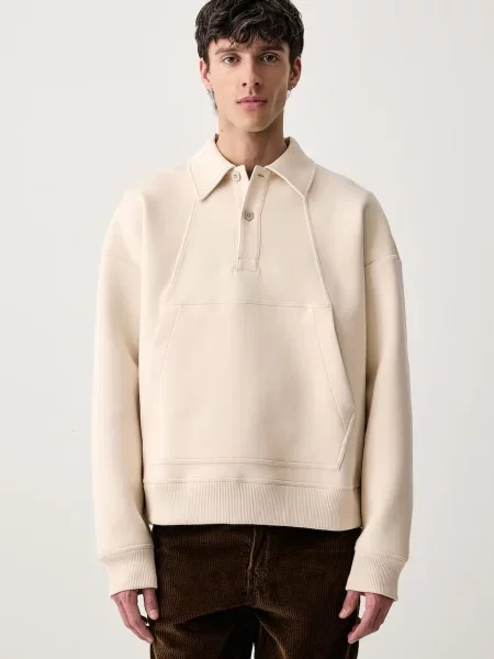 G-Star bluza Scupa polo collar loose beżowa