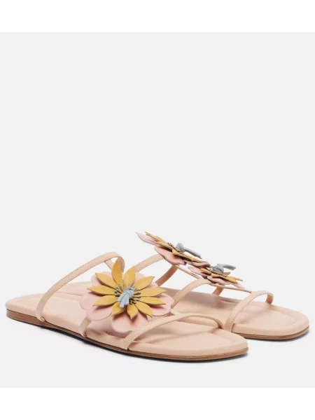 Sandale Zimmermann din piele cu model floral roz