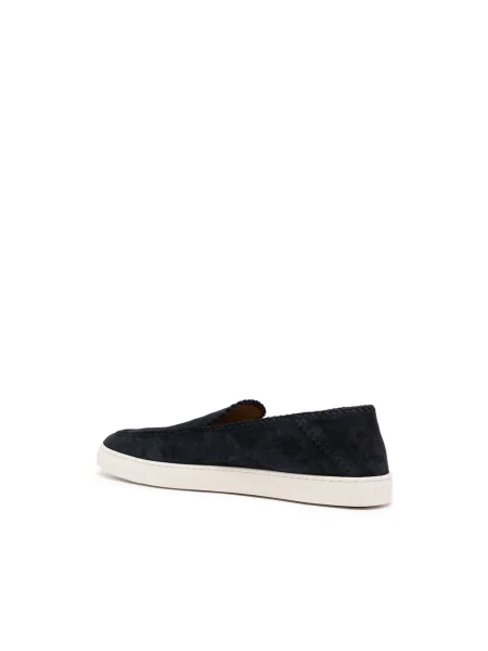 Sneakersy Giorgio Armani skórzane wsuwane niebieskie