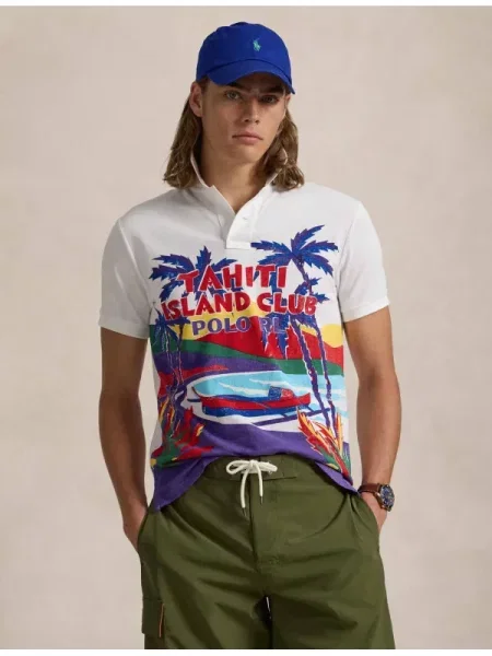 POLO RALPH LAUREN Tenisz póló | Custom slim fit fehér