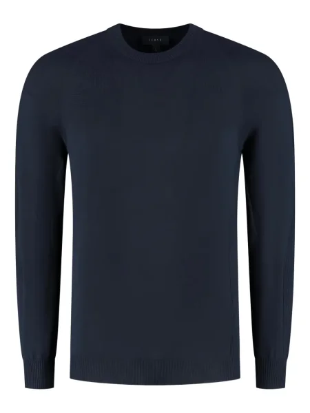 Пуловер Sease с кръгло деколте синьо