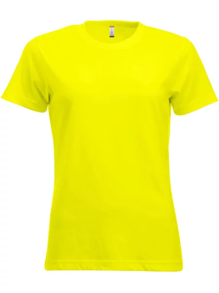 Clique New Classic-T T-shirt z bawełny współczesny krój – visibility żółta