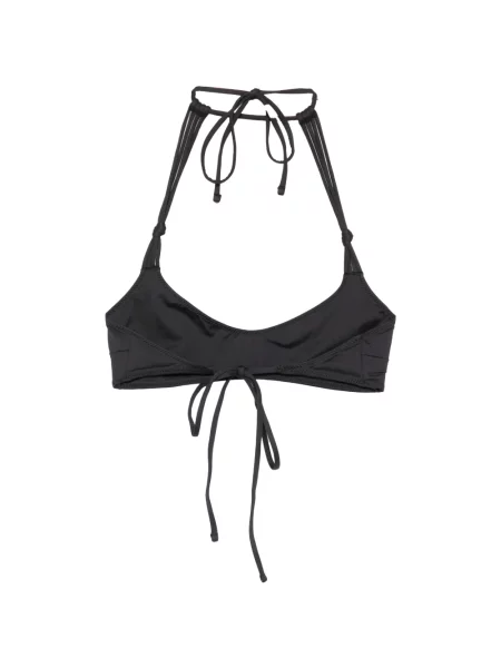 Топ Frankies Bikinis връзки с халтер деколте черно