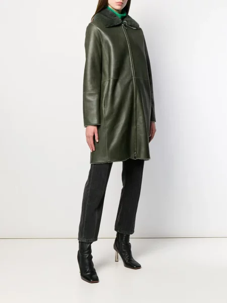 Gulerat palton de blană Manzoni 24 nurcă verde