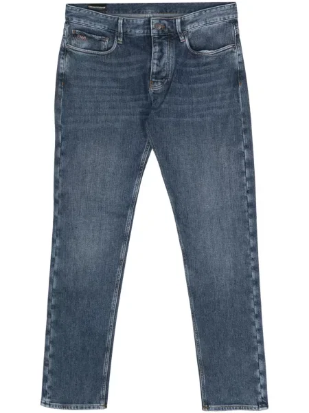 Blugi Emporio Armani cu autograf albastru
