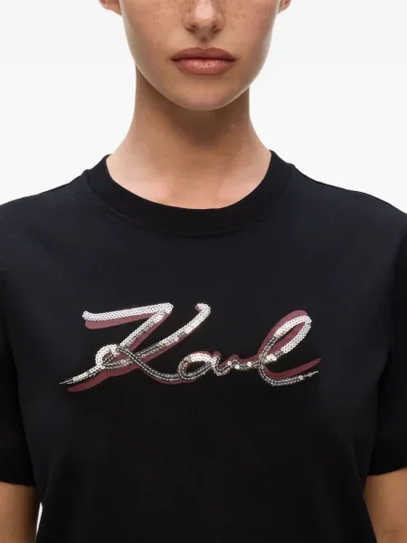Tricou Karl Lagerfeld cu paiete negru