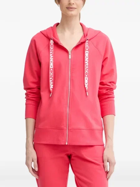 Hanorac cu glugă Dkny cu imagine cu cordon roz