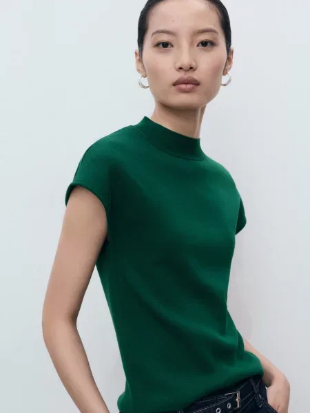 Джемпер MANGO віскоза/поліестер зелений