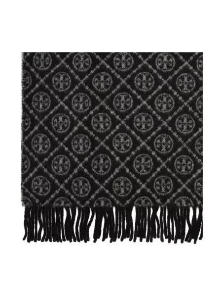 Szal Tory Burch wełniana czarna