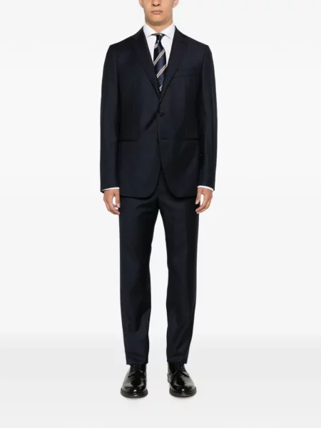 Costum Caruso cu rever albastru