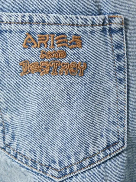 Blugi Aries cu broderie albastru
