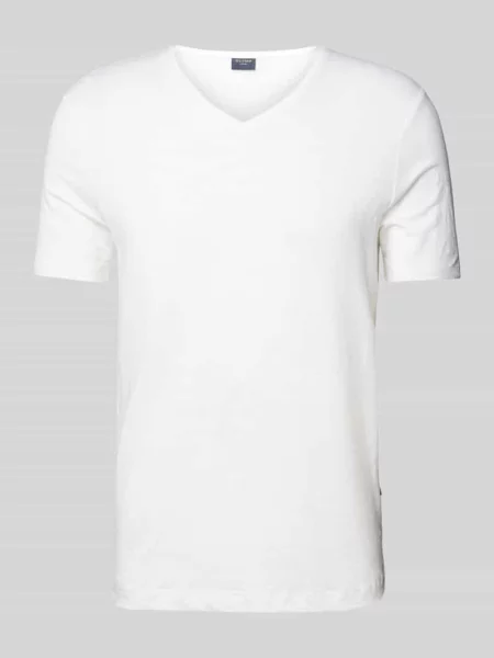 T-shirt z dekoltem w serek Olymp Level 5 biała