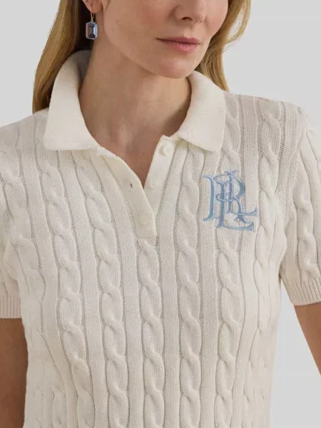 Koszulka polo z dzianiny o kroju regular fit z wyhaftowanym logo Lauren Ralph Lauren biała